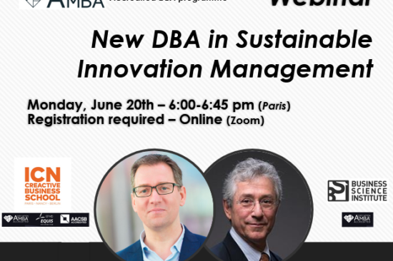 WEBINAR 20/06/2022 | New ONLINE DBA in Sustainable Innovation Management