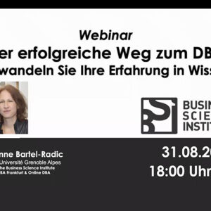 Webinaire “Der erfolgreiche Weg zum DBA” (31/08/2022)